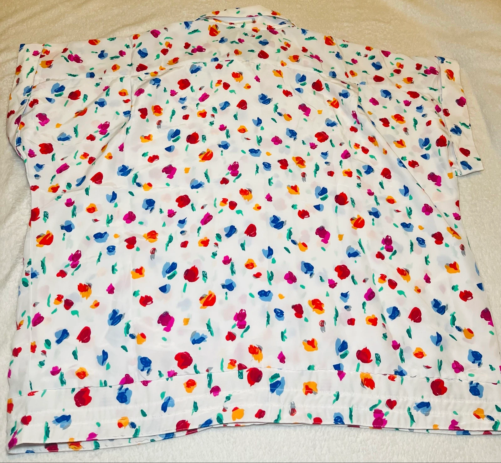 Pierre segade blouse that can also serve as a light jacket - white and floral - size 46 – photo 4